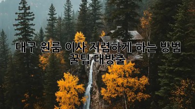 대구 원룸 이사, 저렴하게 하는 방법! 꿀팁 대방출! ✨