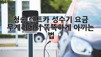 🚗 청송 렌트카 성수기 요금, 무계리에서 똑똑하게 아끼는 법! 💰